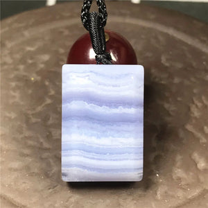 Natural Purple Agate Pendant Healing Gift Stone