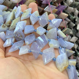 Natural Purple Agate Stone Beads 15'' Rhombus Square DIY Loose Beads