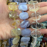 Purple Agate Stone Crystal Tree Quartz Beads 15'' DIY Loose Beads