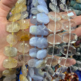 Purple Agate Stone Crystal Tree Quartz Beads 15'' DIY Loose Beads