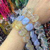 Purple Agate Stone Crystal Tree Quartz Beads 15'' DIY Loose Beads