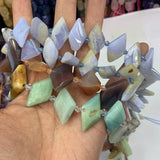 Purple Agate Yanyuan Agate Amazonite Stone Beads 15'' Rhombus Square Beads