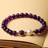 Purple Amethyst 925 Sterling Silver Charm Bracelet Bohemia Fine Jewelry
