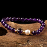 Purple Amethyst 925 Sterling Silver Charm Bracelet Bohemia Fine Jewelry