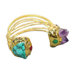 Purple Amethyst Druzy Turquoise Bangle Bracelet