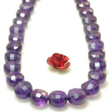 Natural Purple Amethyst Faceted Coin Loose Beads Gemstone