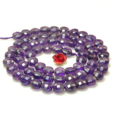 Natural Purple Amethyst Faceted Coin Loose Beads Gemstone