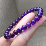 Amethyst Quartz Round Beads Bracelet Stretch 7mm-9mm Crystal Gift