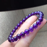 Amethyst Quartz Round Beads Bracelet Stretch 7mm-9mm Crystal Gift