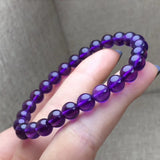 Amethyst Quartz Round Beads Bracelet Stretch 7mm-9mm Crystal Gift