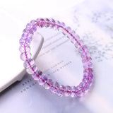 Purple Amethyst Quartz Faceted Beads Bracelet 7mm 8mm 9mm Stretch Bracelet