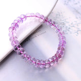 Purple Amethyst Quartz Faceted Beads Bracelet 7mm 8mm 9mm Stretch Bracelet