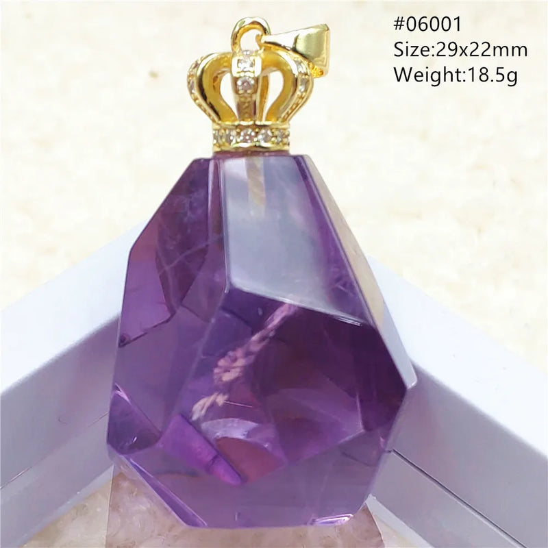 Amethyst Quartz Faceted Pendant Beads for Men Women
