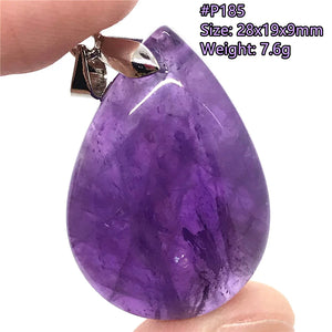 Amethyst Quartz Necklace Pendant Healing Love Crystal Beads Silver Jewelry