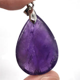 Amethyst Quartz Necklace Pendant Healing Love Crystal Beads Silver Jewelry