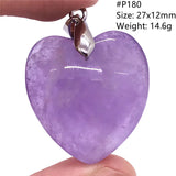 Purple Amethyst Quartz Pendant Jewelry Silver Heart Stone