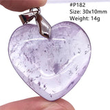 Purple Amethyst Quartz Heart Pendant Silver Jewelry