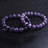 Amethyst Quartz Round Beads Bracelet Crystal Women Men Jewelry 8-12mm AAAAA