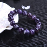Amethyst Quartz Round Beads Bracelet Crystal Women Men Jewelry 8-12mm AAAAA