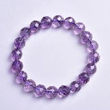 Purple Amethyst Quartz Stretch Bracelet 10mm Beads
