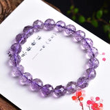 Purple Amethyst Quartz Stretch Bracelet 10mm Beads