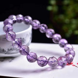 Purple Amethyst Quartz Stretch Bracelet 10mm Beads