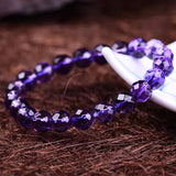 Amethyst Quartz Stretch Bracelet 8mm 10mm 12mm Round Beads
