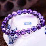 Amethyst Quartz Stretch Bracelet 8mm 10mm 12mm Round Beads