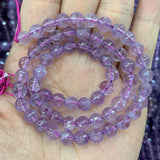 Natural Purple Amethyst Stone Beads 15'' Round DIY Loose Beads Jewelry Making