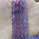 Natural Purple Amethyst Stone Beads 15'' Round DIY Loose Beads Jewelry Making