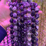 Natural Purple Amethysts Beads 15'' Faceted Irregular DIY Loose Quartz Beads