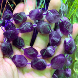 Natural Purple Amethysts Beads 15'' Faceted Irregular DIY Loose Quartz Beads