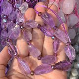 15'' Natural Amethyst Beads Irregular DIY Loose Quartz Beads