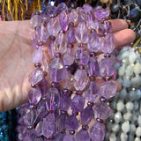 15'' Natural Amethyst Beads Irregular DIY Loose Quartz Beads
