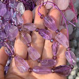 15'' Natural Amethyst Beads Irregular DIY Loose Quartz Beads