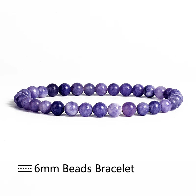Purple Aquamarines & Crystal Quartzs Reiki Energy Bracelet