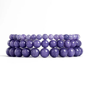 Purple Aquamarines & Crystal Quartzs Reiki Energy Bracelet