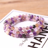Natural Purple Cacoxenite Auralite 23 6mm Bracelet Women