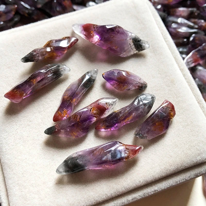 Purple Cacoxenite Auralite 23 Oval Pendant