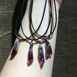 Purple Cacoxenite Auralite 23 Oval Pendant