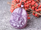 Natural Purple Chalcedony Guanyin Pendant