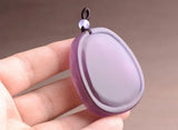 Natural Purple Chalcedony Guanyin Pendant