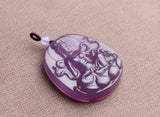 Natural Purple Chalcedony Guanyin Pendant