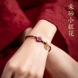 Purple Cinnabar Beauty Flower Red Rope Lucky Bangle Bracelet