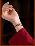 Purple Cinnabar Beauty Flower Red Rope Lucky Bangle Bracelet