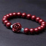 Hand Woven DIY Purple Cinnabar Rose Bracelet 8mm Beads