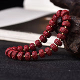 Natural Purple Cinnabar Lucky Bracelet Raw Ore Freckle Beads Charm Women Bangle