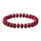 Natural Purple Cinnabar Lucky Bracelet Raw Ore Freckle Beads Charm Women Bangle