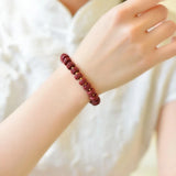 Natural Purple Cinnabar Lucky Bracelet Raw Ore Freckle Beads Charm Women Bangle