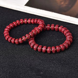 Natural Purple Cinnabar Lucky Bracelet Raw Ore Freckle Beads Charm Women Bangle